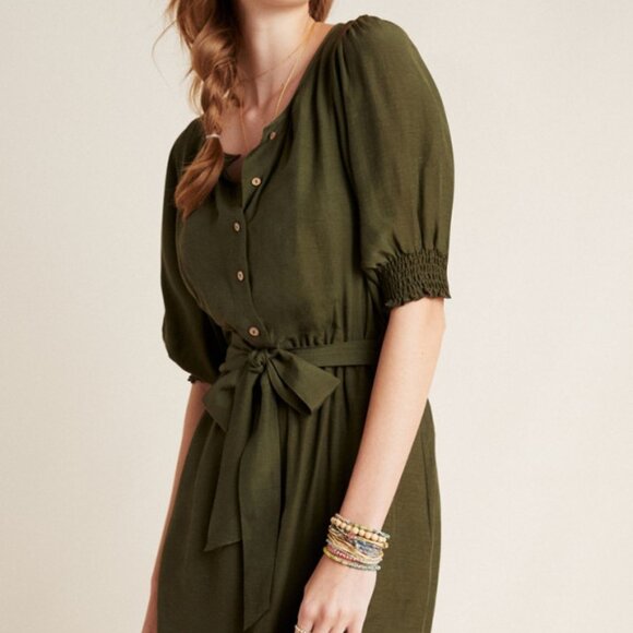 Anthropologie Women's Dark Green Mini Dress XS - Picture 1 of 8